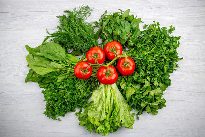 green leafy vegetables