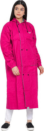 Wet Off Hood Solid Women Raincoat