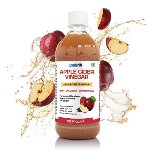 HealthVit Apple Cider Vinegar with Mother of Vinegar Unfiltered (500ml)